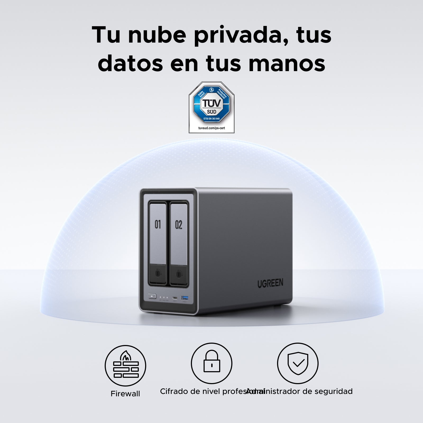 UGREEN DXP2800 NAS para hogar y oficina | servidor multimedia 4K