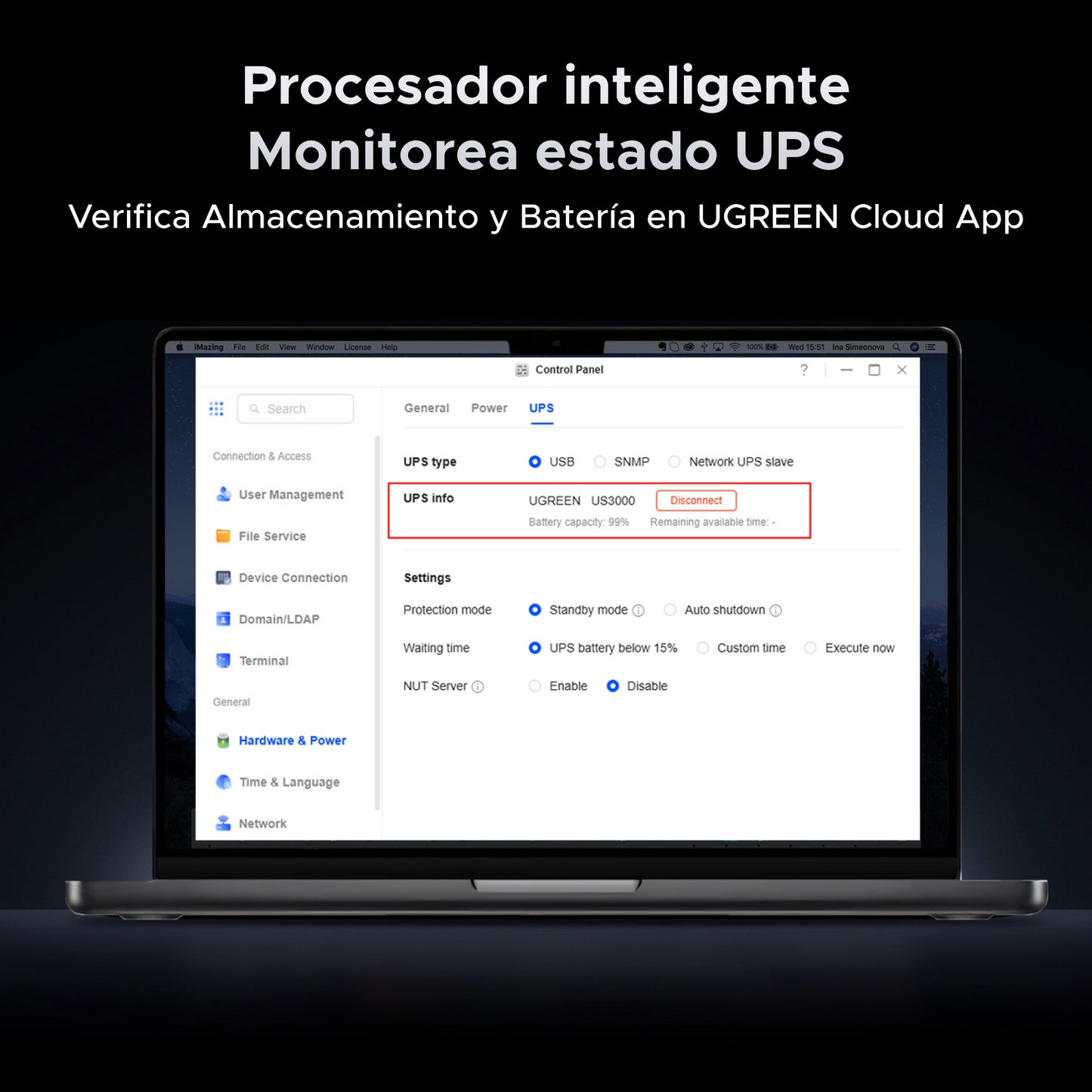 SAI DC UGREEN NAS 120W (UPS)
