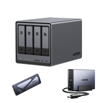 DXP4800 Plus + 120W DC UPS +  M.2 NVMe SSD Enclosure