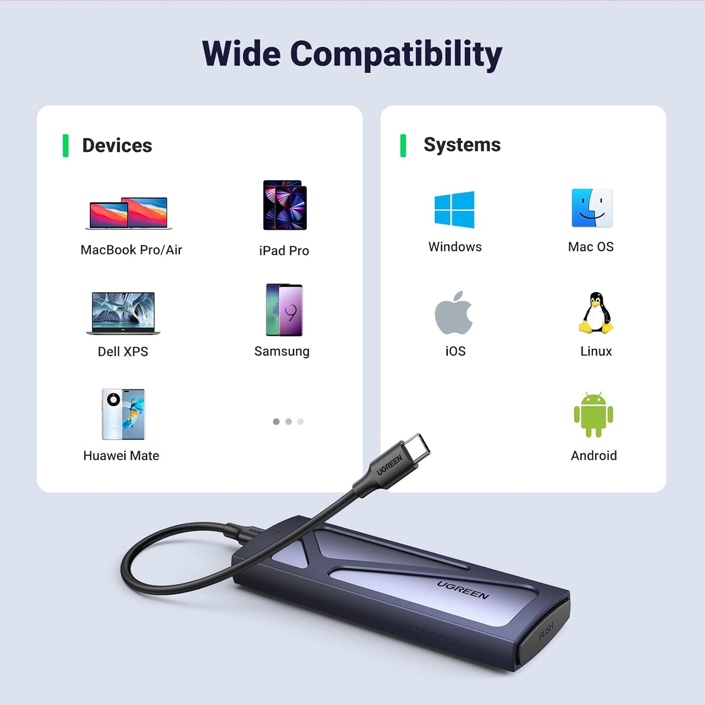 Carcasa UGREEN 10Gbps M.2 NVMe SSD